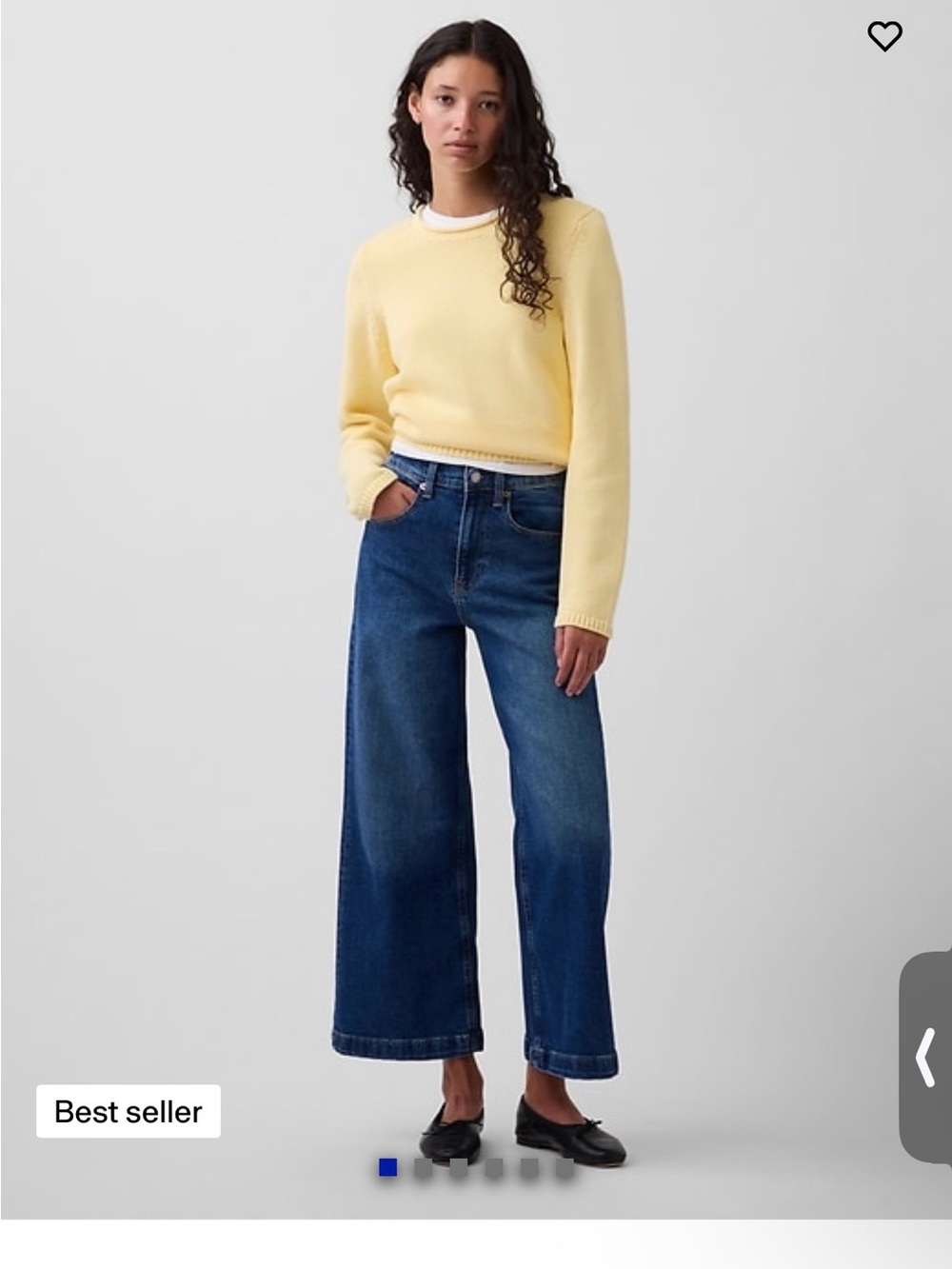 GAP Wide-Leg High-Rise Jeans - Dark Blue